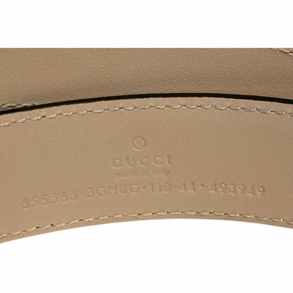 Gucci Natural Vachetta Leather Gold G Buckle Thin Belt Size 110 NWT Authentic
